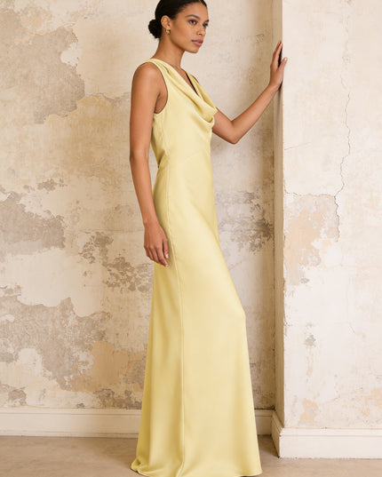 Satin Cowl Neck Mermaid Maxi Bridesmaid Dresses