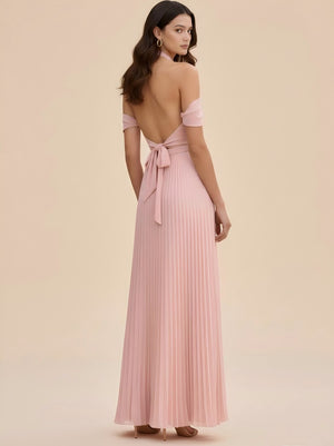 Off the Shoulder Pleated Chiffon Corset A Line Bridesmaid Dresses