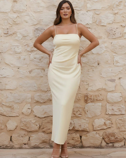 Satin Spaghetti Straps Strapless Sleeveless Bridesmaid Dresses