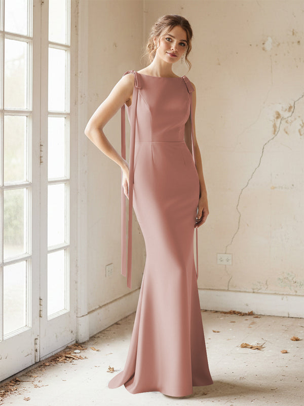 Strapless Satin Mermaid Bridesmaid Dresses for Women
