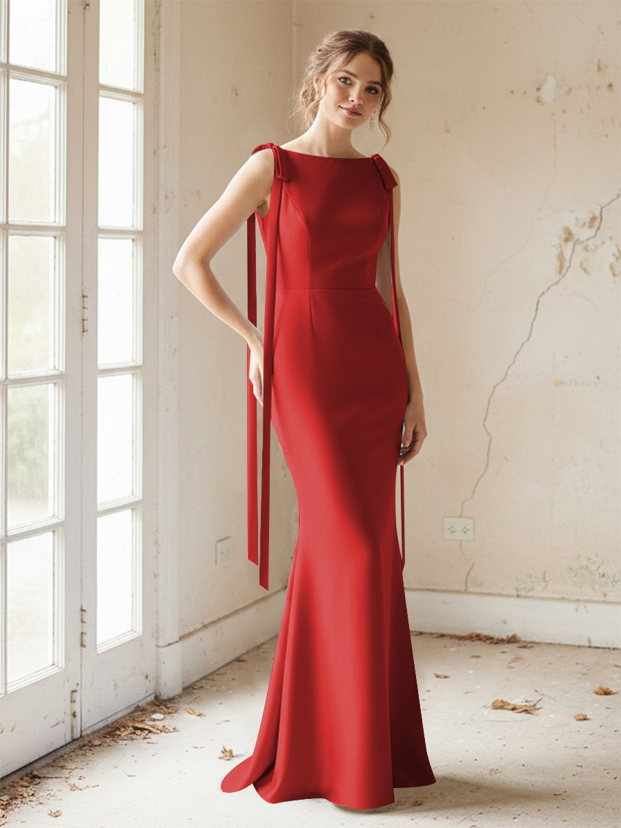 Strapless Satin Mermaid Bridesmaid Dresses for Women