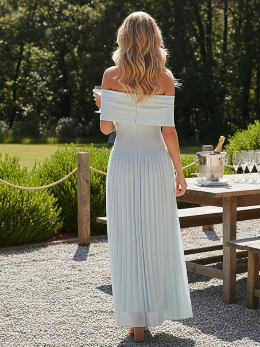 Strapless Chiffon Pleated A Line Formal Dresses