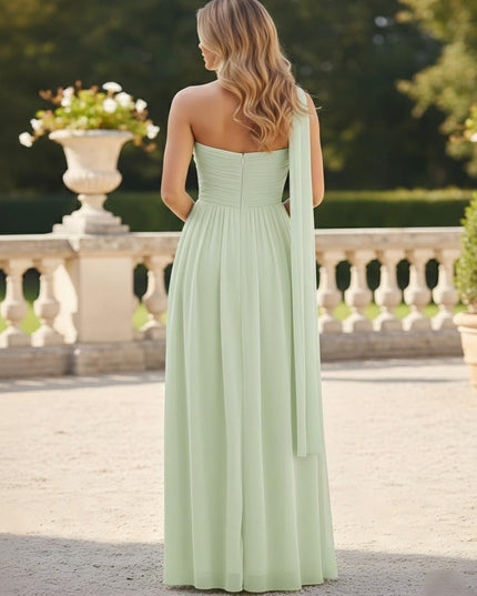 Chiffon Sweetheart Corset Wedding Guest Dresses with Scarf