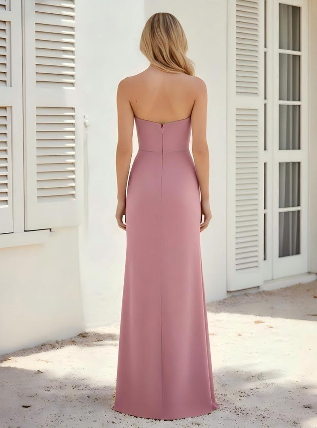 Satin Sweetheart Corset Bridesmaid Dresses with Bow