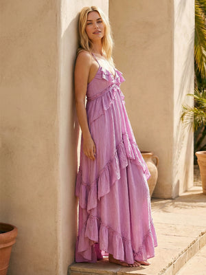 Chiffon Spaghetti Straps Ruffles Bridesmaid Dresses