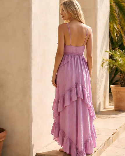 Chiffon Spaghetti Straps Ruffles Bridesmaid Dresses