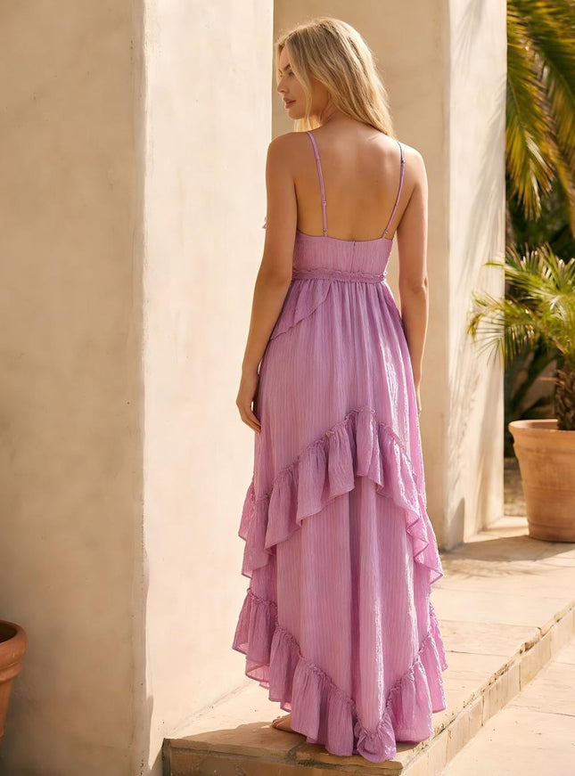 Chiffon Spaghetti Straps Ruffles Bridesmaid Dresses