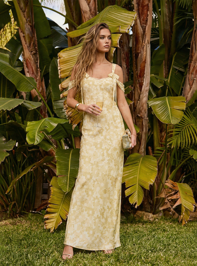 Floral Spaghetti Straps Ruffles Bridesmaid Dresses