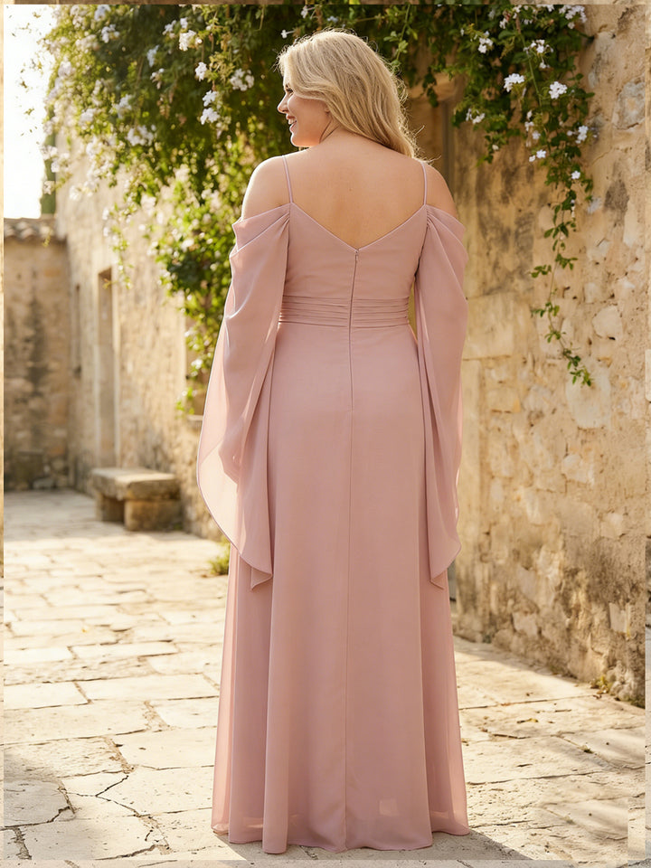 Spaghetti Straps V Neck Corset Ruffles Bridesmaid Dresses