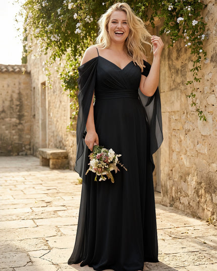 Spaghetti Straps V Neck Corset Ruffles Bridesmaid Dresses