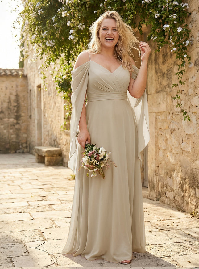 Spaghetti Straps V Neck Corset Ruffles Bridesmaid Dresses