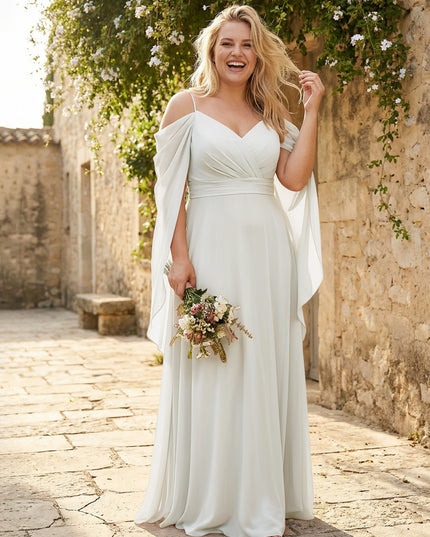 Spaghetti Straps V Neck Corset Ruffles Bridesmaid Dresses