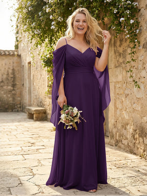 Spaghetti Straps V Neck Corset Ruffles Bridesmaid Dresses