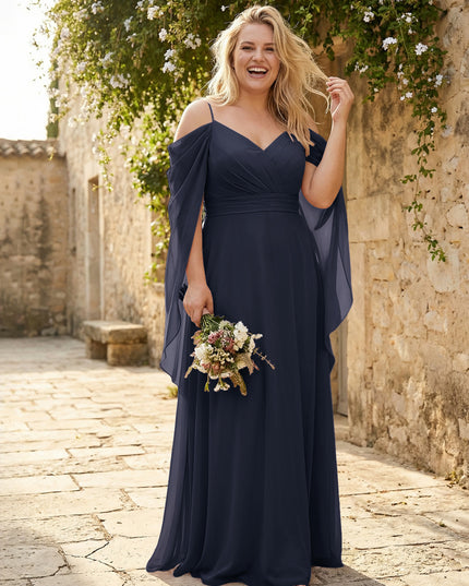 Spaghetti Straps V Neck Corset Ruffles Bridesmaid Dresses