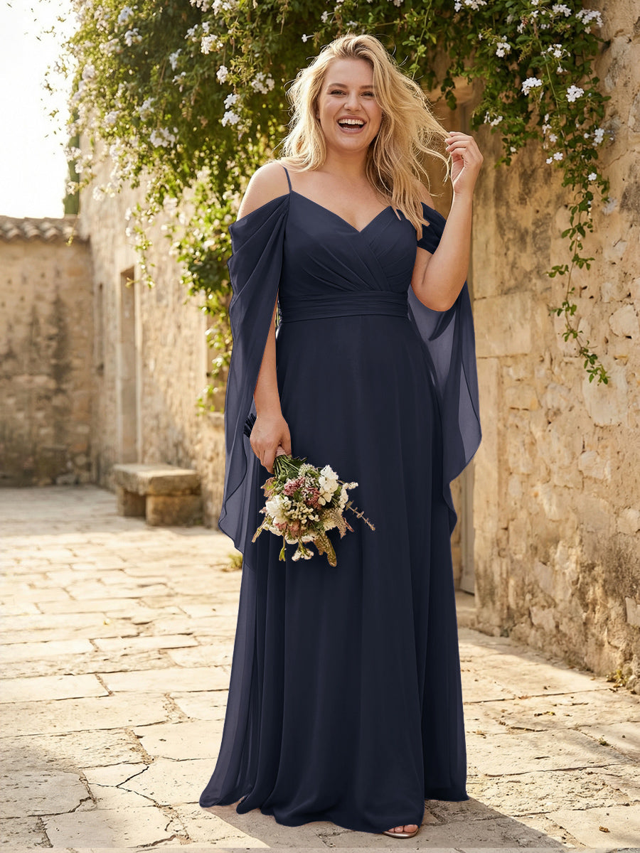 Spaghetti Straps V Neck Corset Ruffles Bridesmaid Dresses