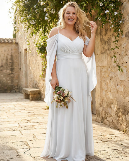 Spaghetti Straps V Neck Corset Ruffles Bridesmaid Dresses