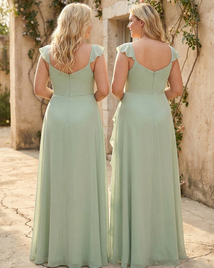 V Neck Sweetheart Chiffon Bridesmaid Dresses