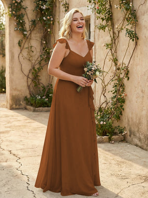 V Neck Sweetheart Chiffon Bridesmaid Dresses