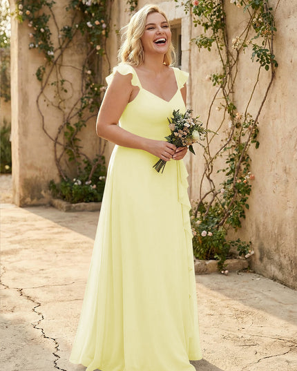 V Neck Sweetheart Chiffon Bridesmaid Dresses
