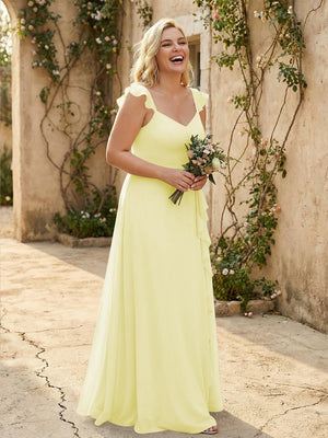 V Neck Sweetheart Chiffon Bridesmaid Dresses
