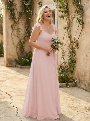 V Neck Sweetheart Chiffon Bridesmaid Dresses