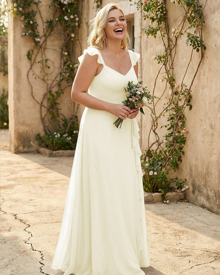 V Neck Sweetheart Chiffon Bridesmaid Dresses