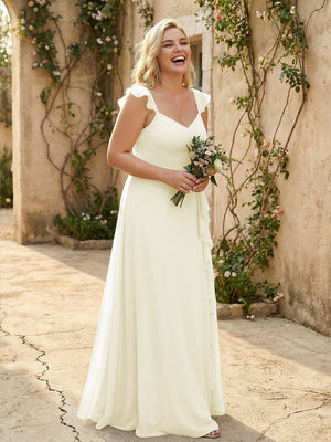 V Neck Sweetheart Chiffon Bridesmaid Dresses