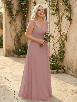V Neck Sweetheart Chiffon Bridesmaid Dresses