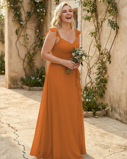 V Neck Sweetheart Chiffon Bridesmaid Dresses