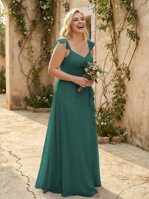 V Neck Sweetheart Chiffon Bridesmaid Dresses