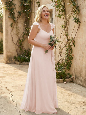 V Neck Sweetheart Chiffon Bridesmaid Dresses