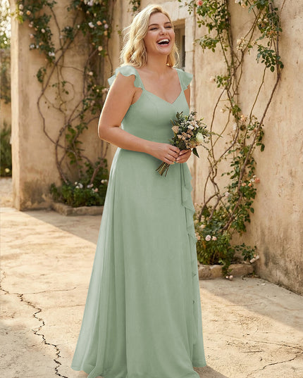 V Neck Sweetheart Chiffon Bridesmaid Dresses