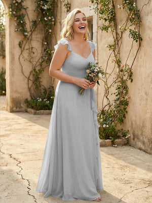 V Neck Sweetheart Chiffon Bridesmaid Dresses