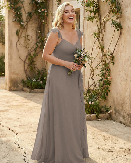 V Neck Sweetheart Chiffon Bridesmaid Dresses