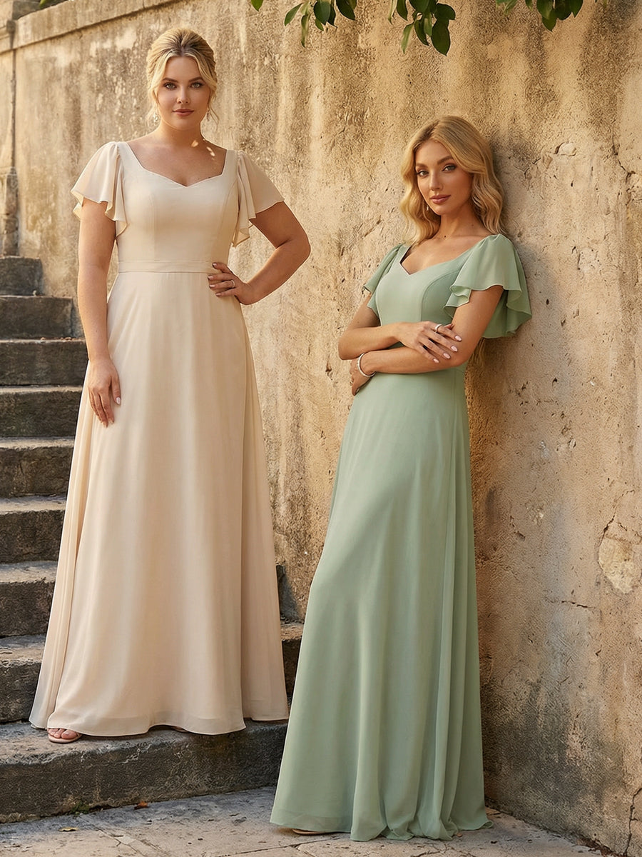 Pleated Chiffon Sweetheart Bridesmaid Dresses