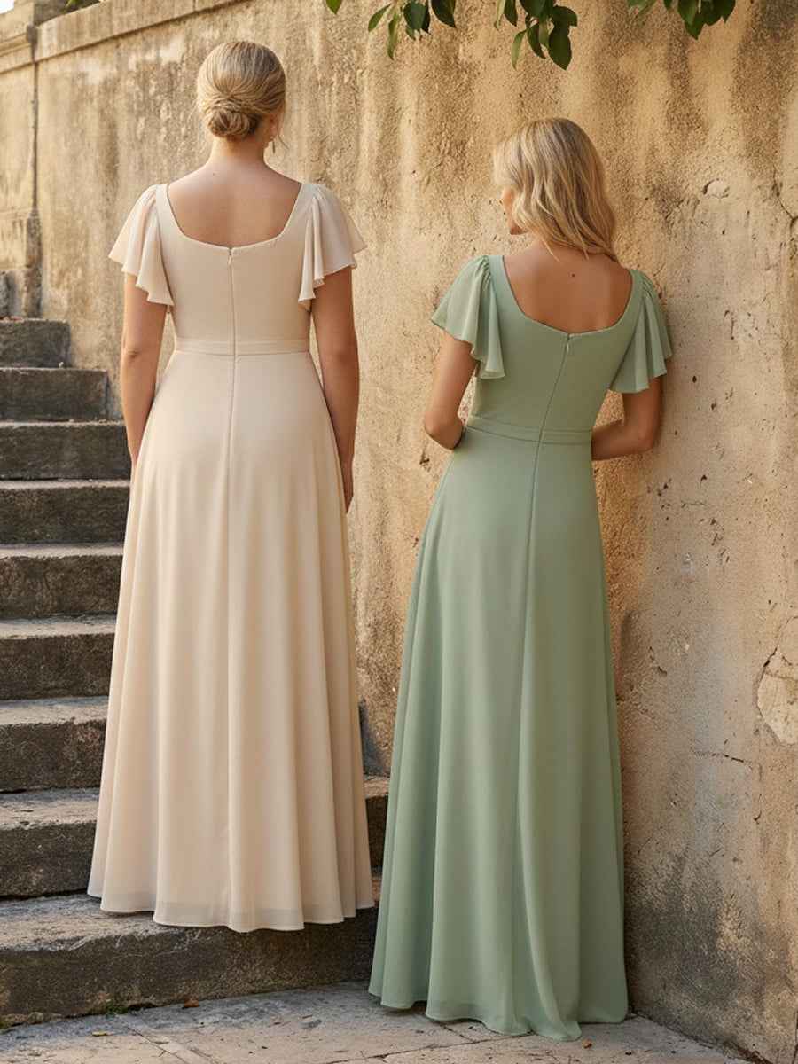 Pleated Chiffon Sweetheart Bridesmaid Dresses