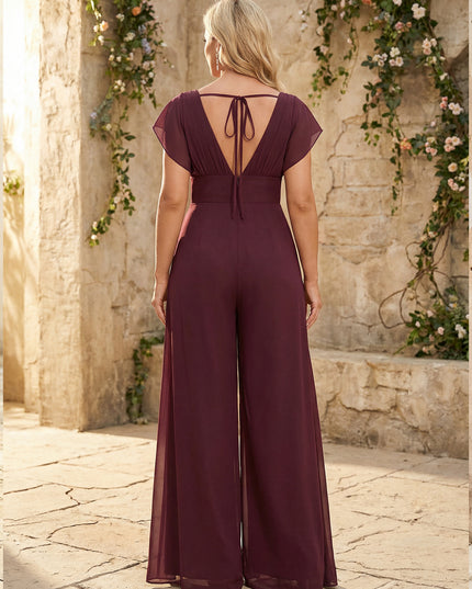 Scoop Neck Pleated Chiffon One Suitcase Bridesmaid Dresses