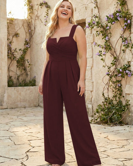 Square Neck Pleated Chiffon One Suitcase Bridesmaid Dresses