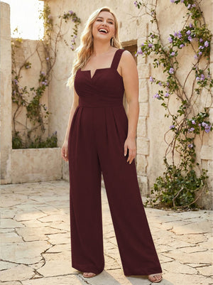 Square Neck Pleated Chiffon One Suitcase Bridesmaid Dresses