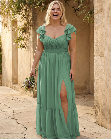 Chiffon Sweetheart Ruffles Bridesmaid Dresses