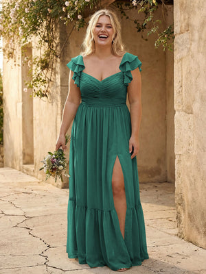 Chiffon Sweetheart Ruffles Bridesmaid Dresses