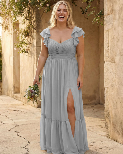 Chiffon Sweetheart Ruffles Bridesmaid Dresses