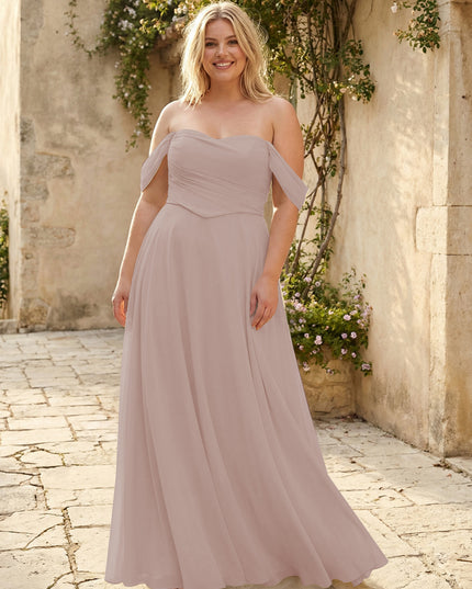 Chiffon Off the Shoulder Pleated Bridesmaid Dresses