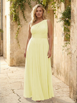 Chiffon One Shoulder Pleated Bridesmaid Dresses