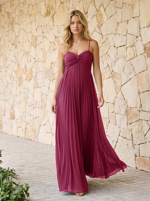 Spaghetti Straps Pleated Chiffon Bridesmaid Dresses