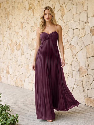 Spaghetti Straps Pleated Chiffon Bridesmaid Dresses