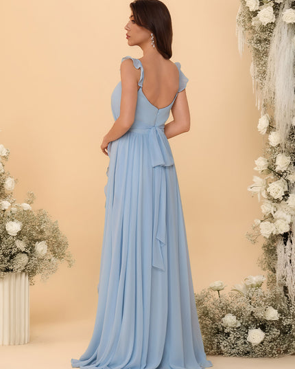 Spaghetti Straps Chiffon Bridesmaid Dresses with Slit