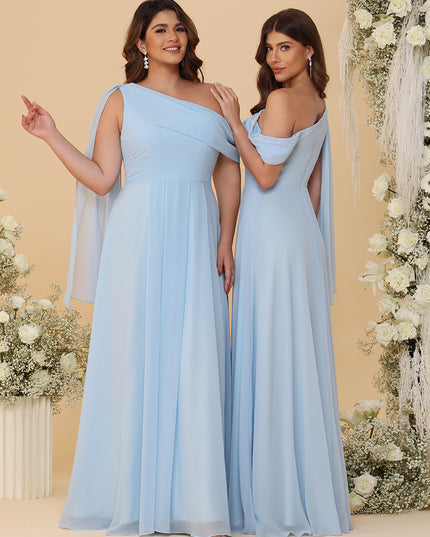 One Shoulder Chiffon Bridesmaid Dresses Maxi Dresses