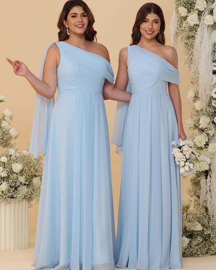 One Shoulder Chiffon Bridesmaid Dresses Maxi Dresses