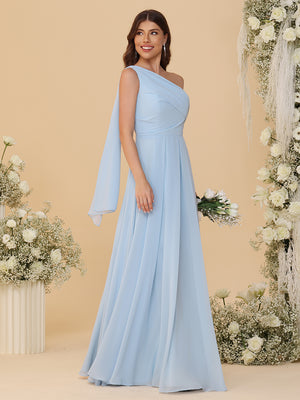 One Shoulder Chiffon Bridesmaid Dresses Maxi Dresses